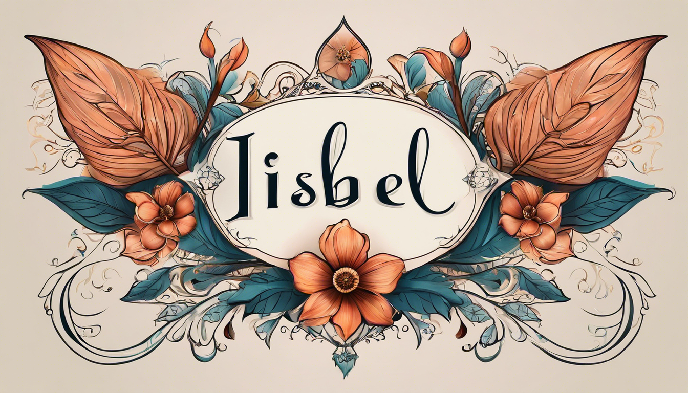 A visually stunning and delicately feminine tattoo design with the name 'Isabel'