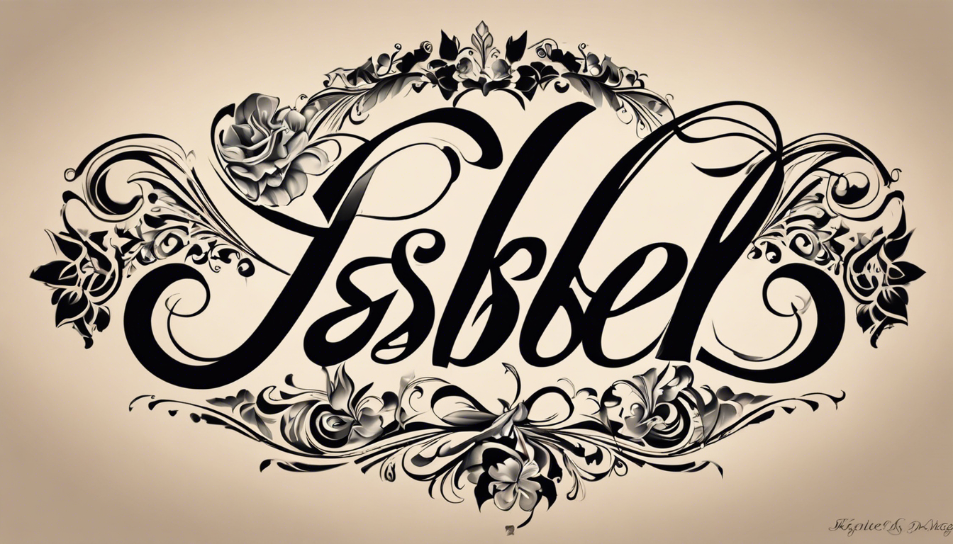 A striking tattoo design showcasing the name 'Isabel' in classic script style