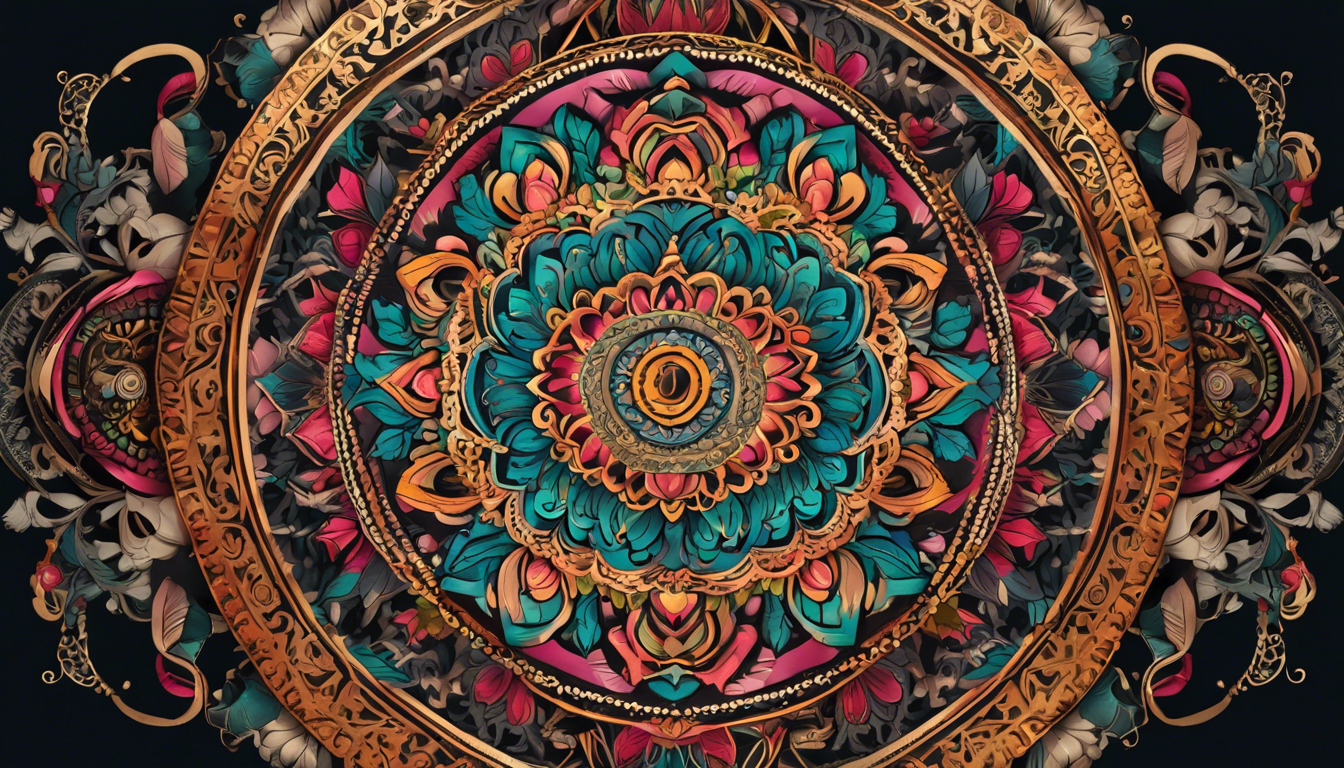 An intricate mandala tattoo design with the name 'Laura' stylishly decorated