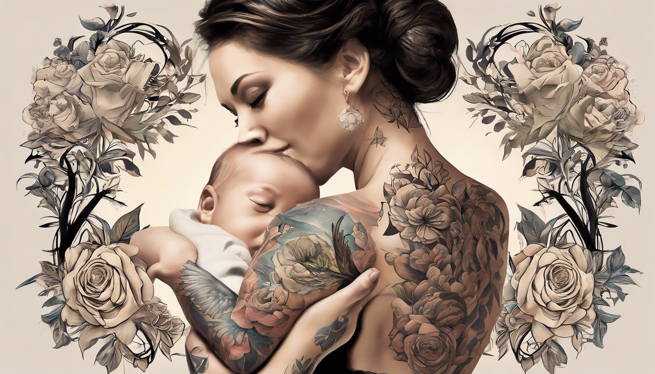 A tattoo image for the article "Tattoo Designs With Phrases for Moms" focusing on Powerful Quotes on Motherhood