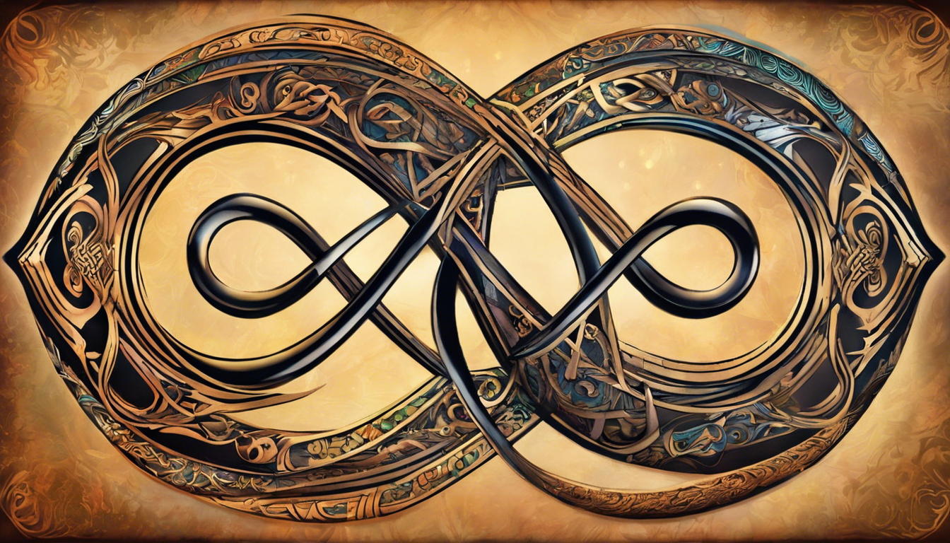 A captivating tattoo-style image for an article on "d Tattoo Designs for Couples," focusing on Infinity Symbol Tattoos