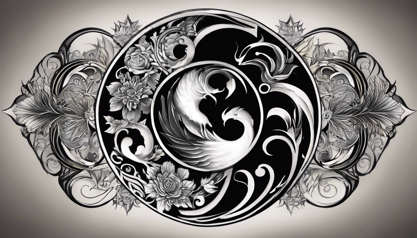 A captivating tattoo design for an article on "d Tattoo Designs for Couples," focusing on Yin and Yang Tattoos