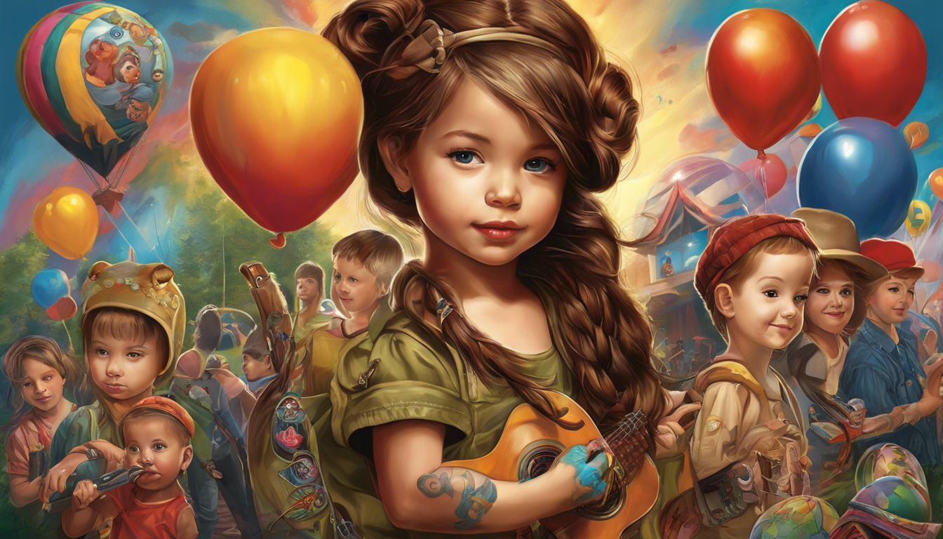 A tattoo-style image for an article titled "Tattoo Images With Children Details" focusing on realistic portraits