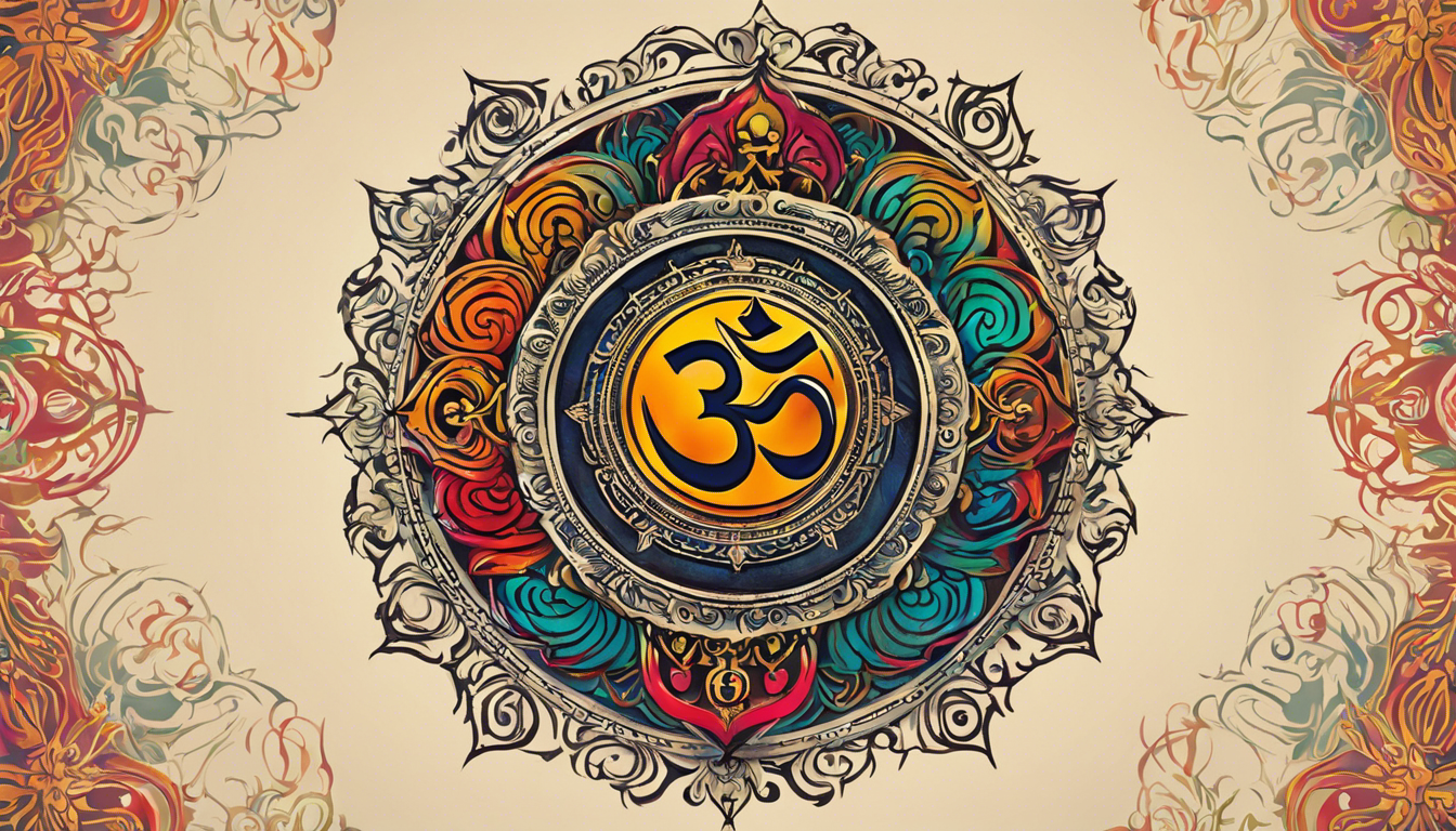 A visually stunning tattoo image for an article on "Buddhist Protection Tattoos Images," showcasing the potent Om symbol