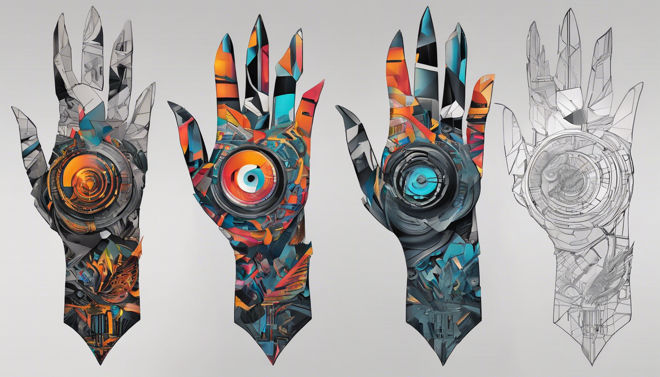 A cutting-edge tattoo design for the hand that embodies the essence of futurism