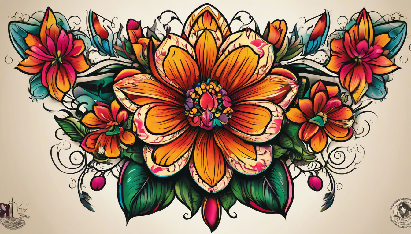 A vibrant Chicano flower tattoo image for an article on Chicano Tattoos for Women