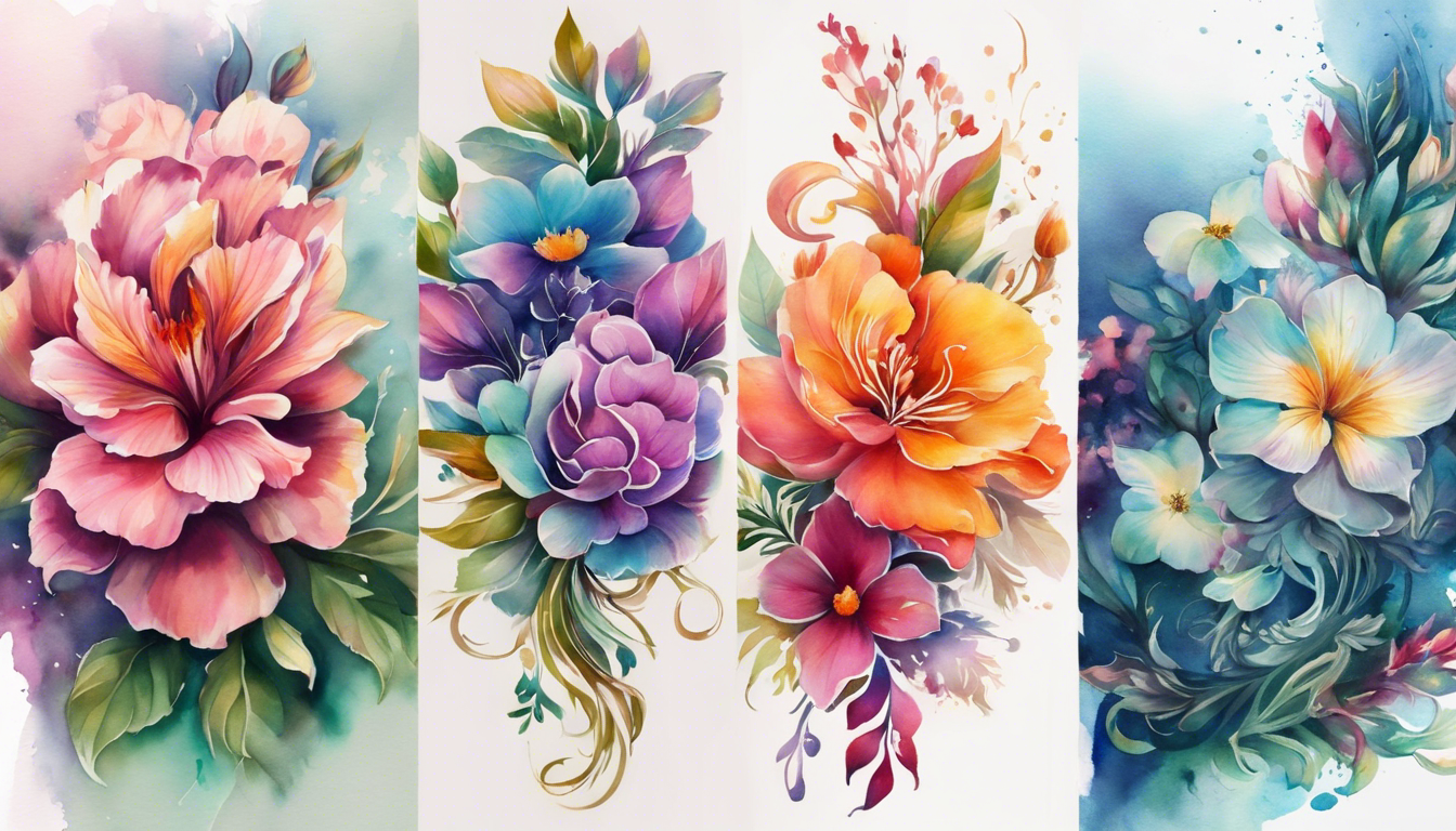 A breathtaking watercolor tattoo design for an article on "Watercolor Tattoo Designs for Women