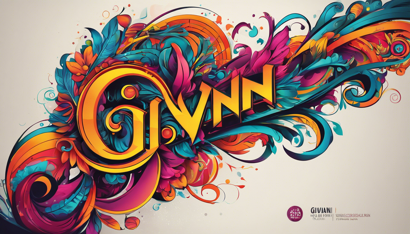 A vibrant and abstract tattoo design for the name 'Giovanni'