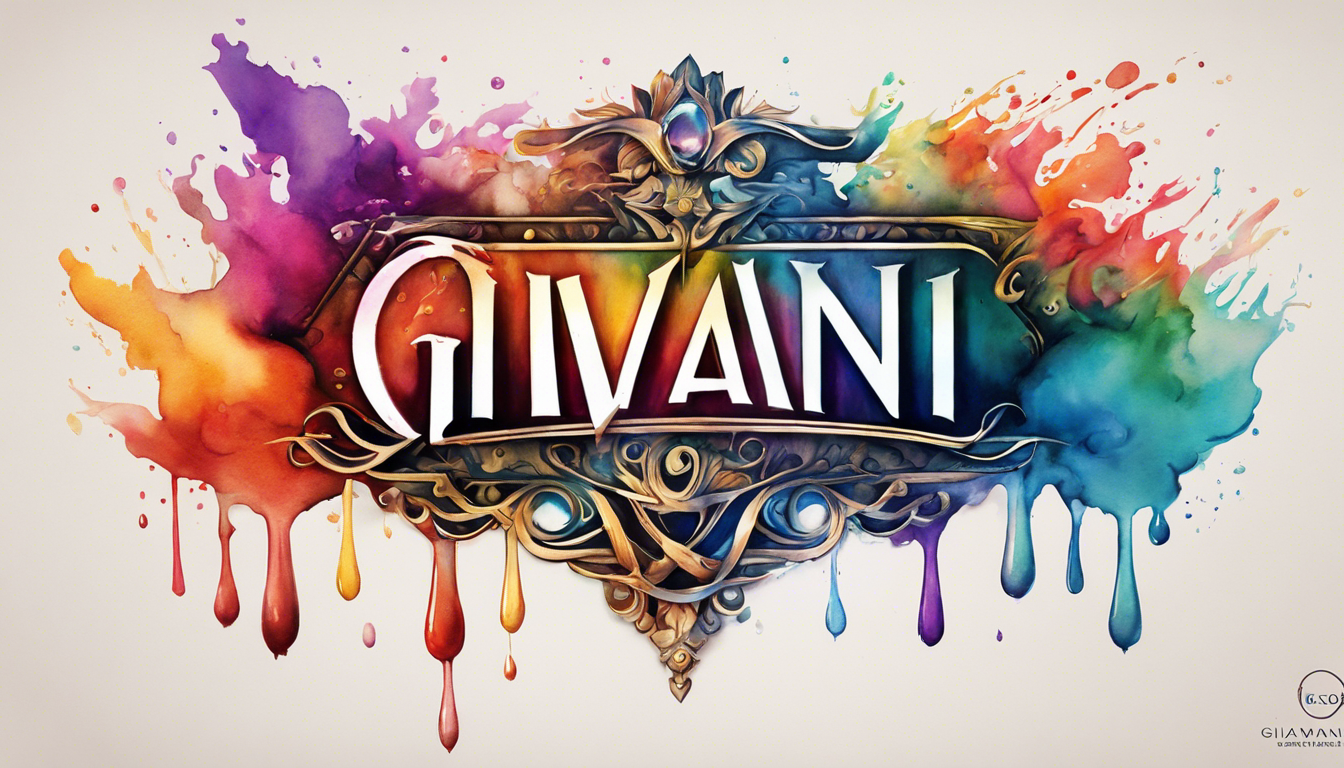 A vibrant watercolor Giovanni tattoo design that showcases the name 'Giovanni'