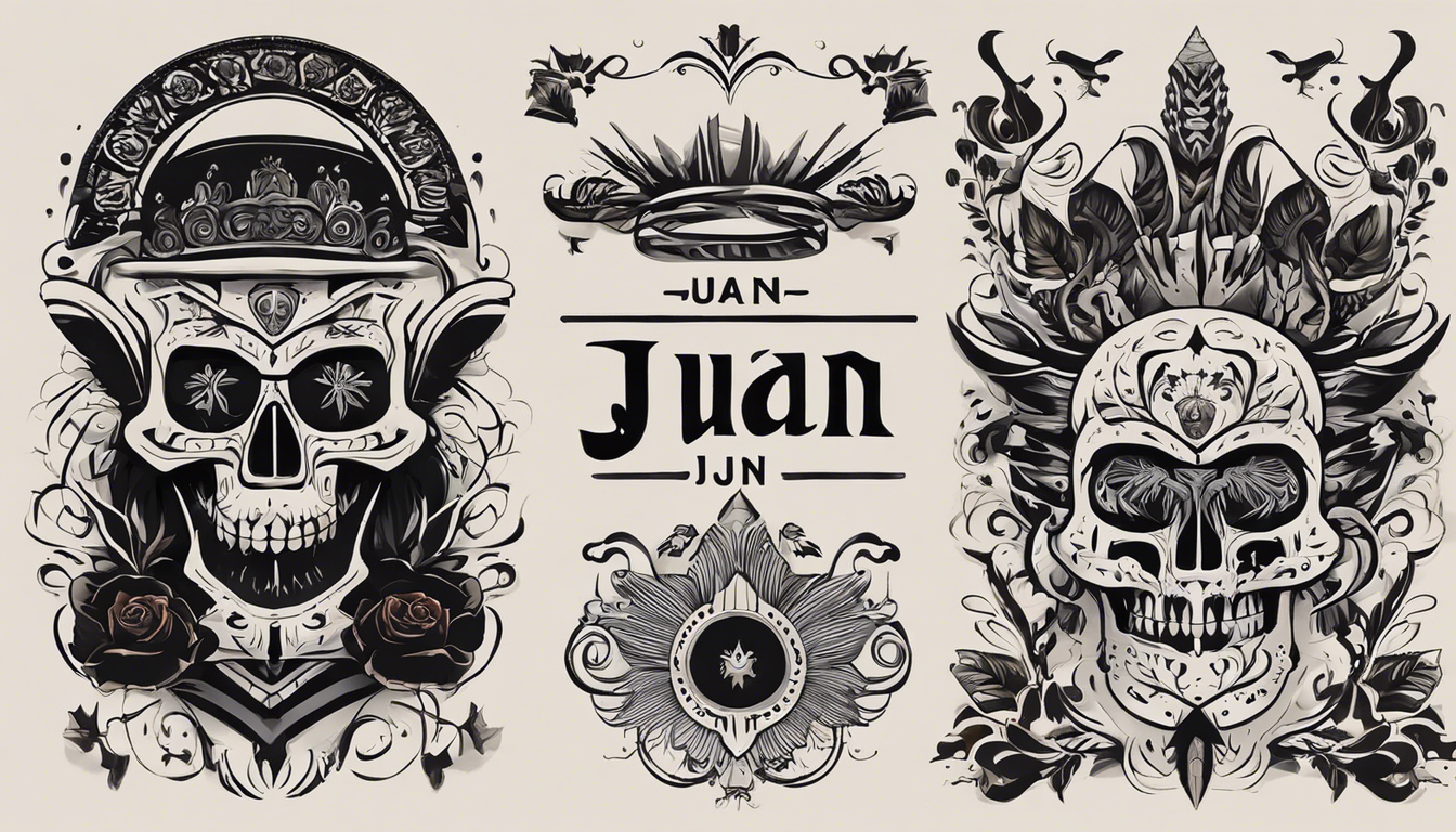 A visually striking tattoo design inspired by the name 'Juan'