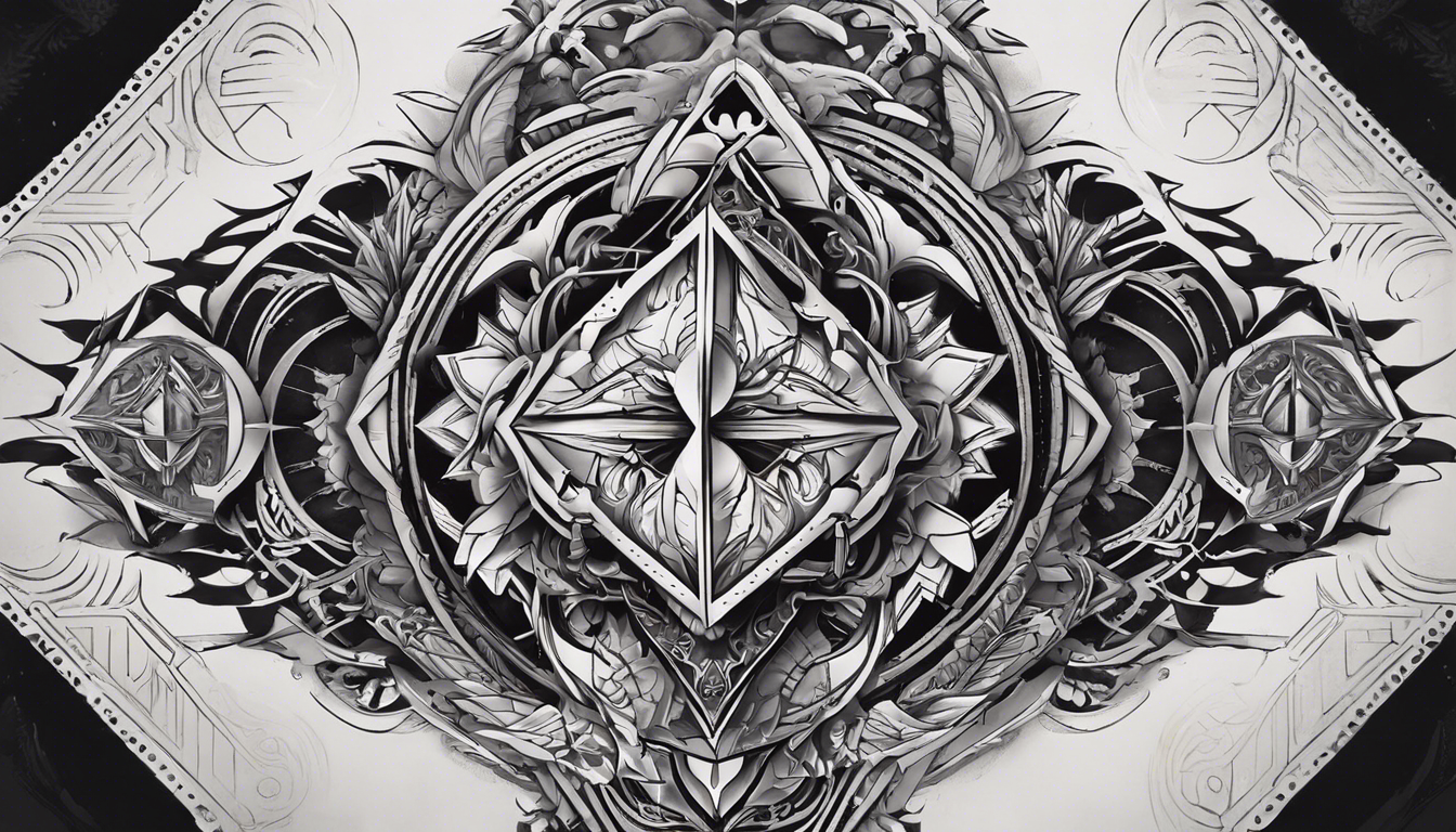 A visually captivating tattoo design reflecting "Small Tattoo Designs for Men" with a focus on geometric shapes