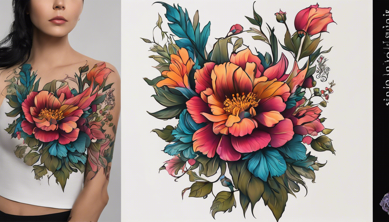 An elegant, delicate floral tattoo featuring Javier's unique tattoo style