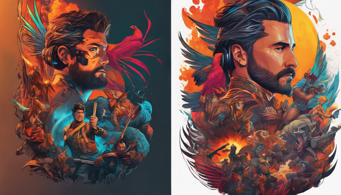 A tattoo design inspired by animated movie scenes specifically for men