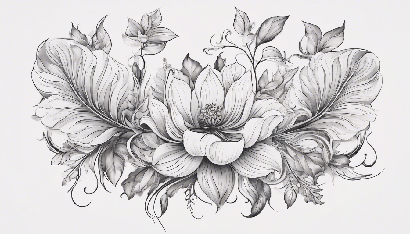 An elegant white tattoo design for women, incorporating subtle nature-inspired elements