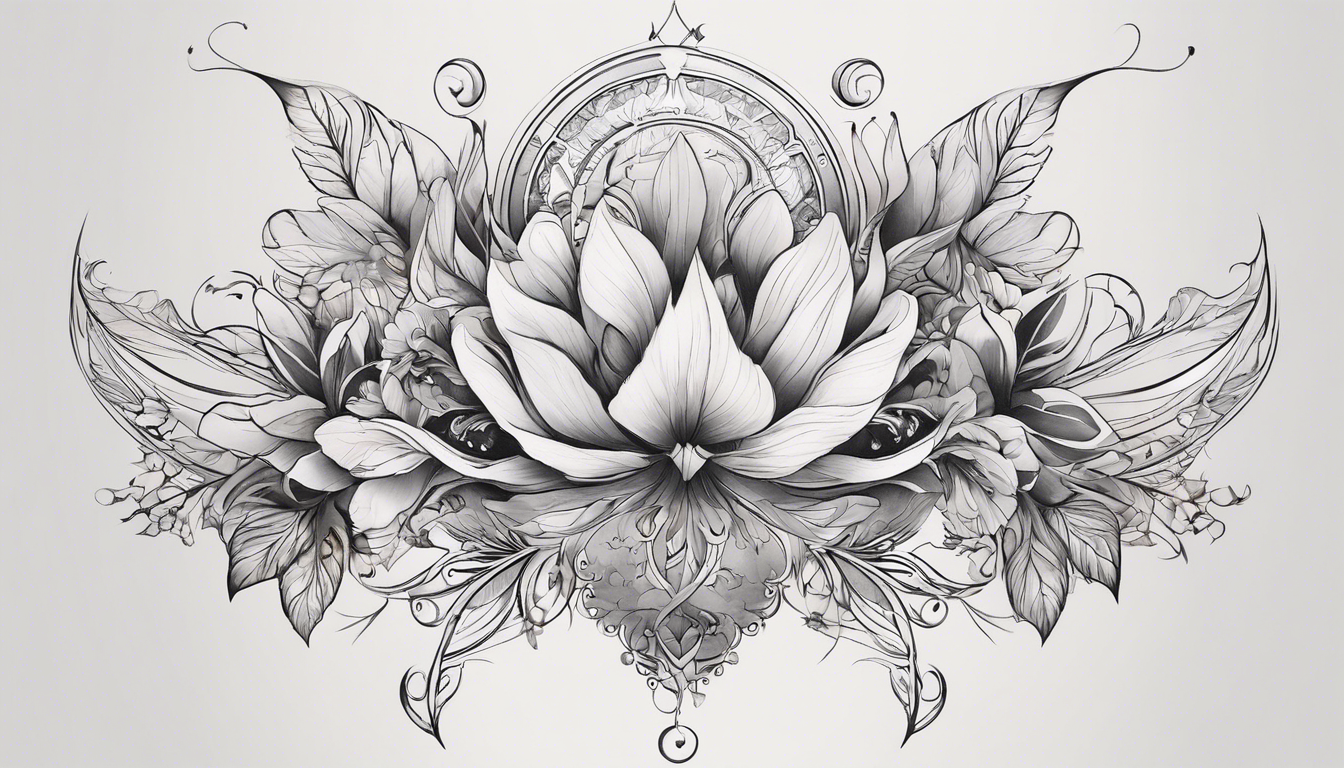 A visually striking tattoo design, capturing the essence of minimalist beauty, specifically tailored for women