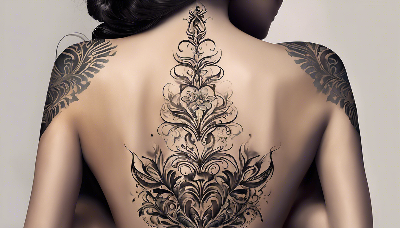 An exquisite tattoo design for an article on "Elegant Back of the Neck Tattoo Designs for Women