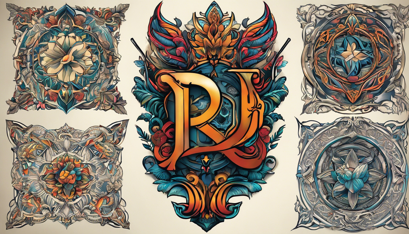 A visually stunning 'D' tattoo image on any body part, showcasing unique typography