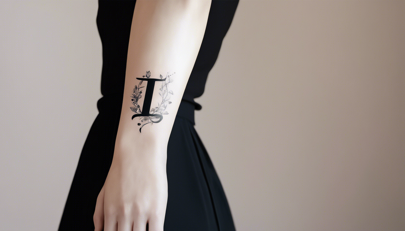 A minimalist 'I' initial tattoo on the wrist that emulates a real tattoo