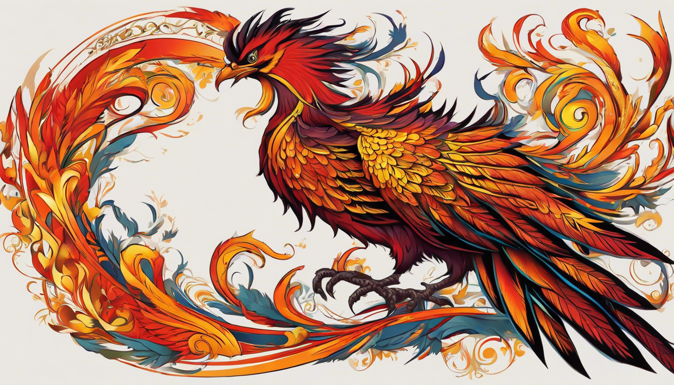 A captivating tattoo design inspired by the article "Phoenix Bird Tattoo Patterns for Men