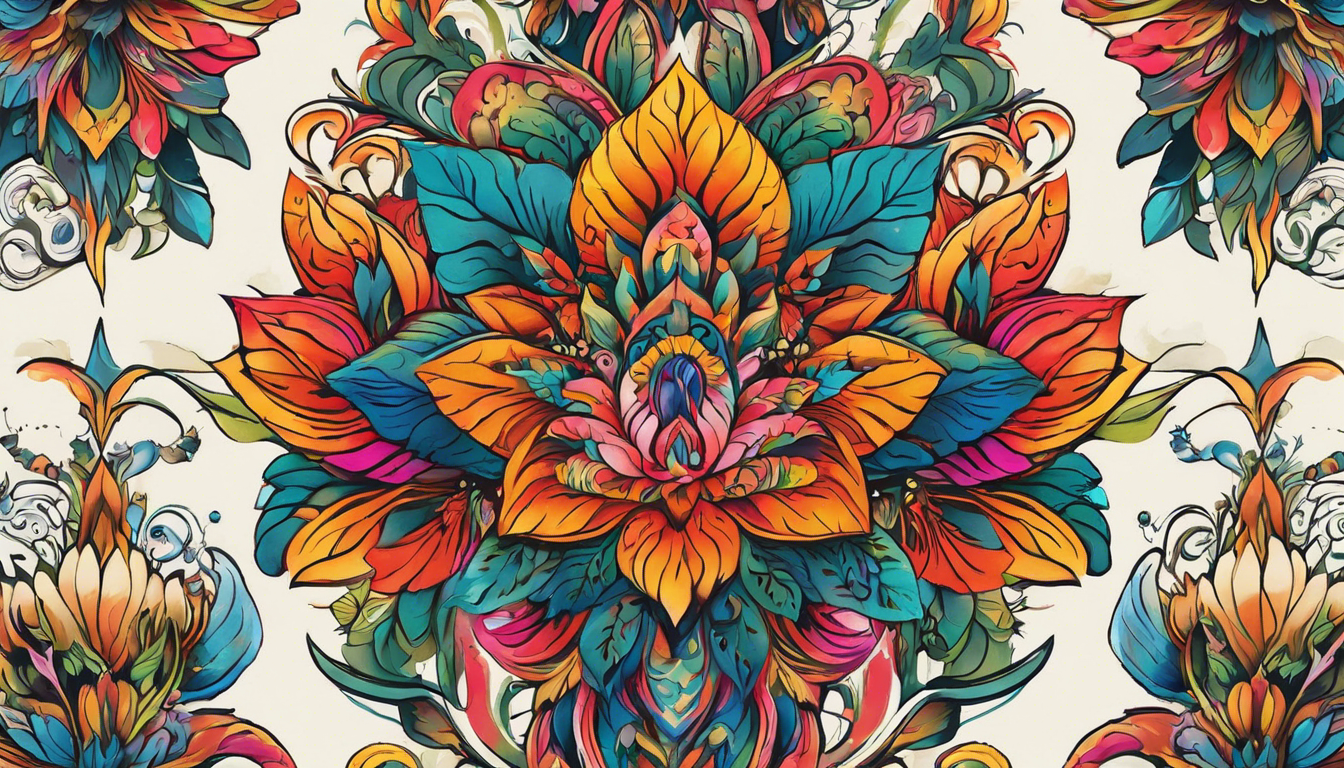 A stunning tattoo image for an article titled "Colorful Tattoo Patterns for Women," focusing on vibrant animal and nature tattoos