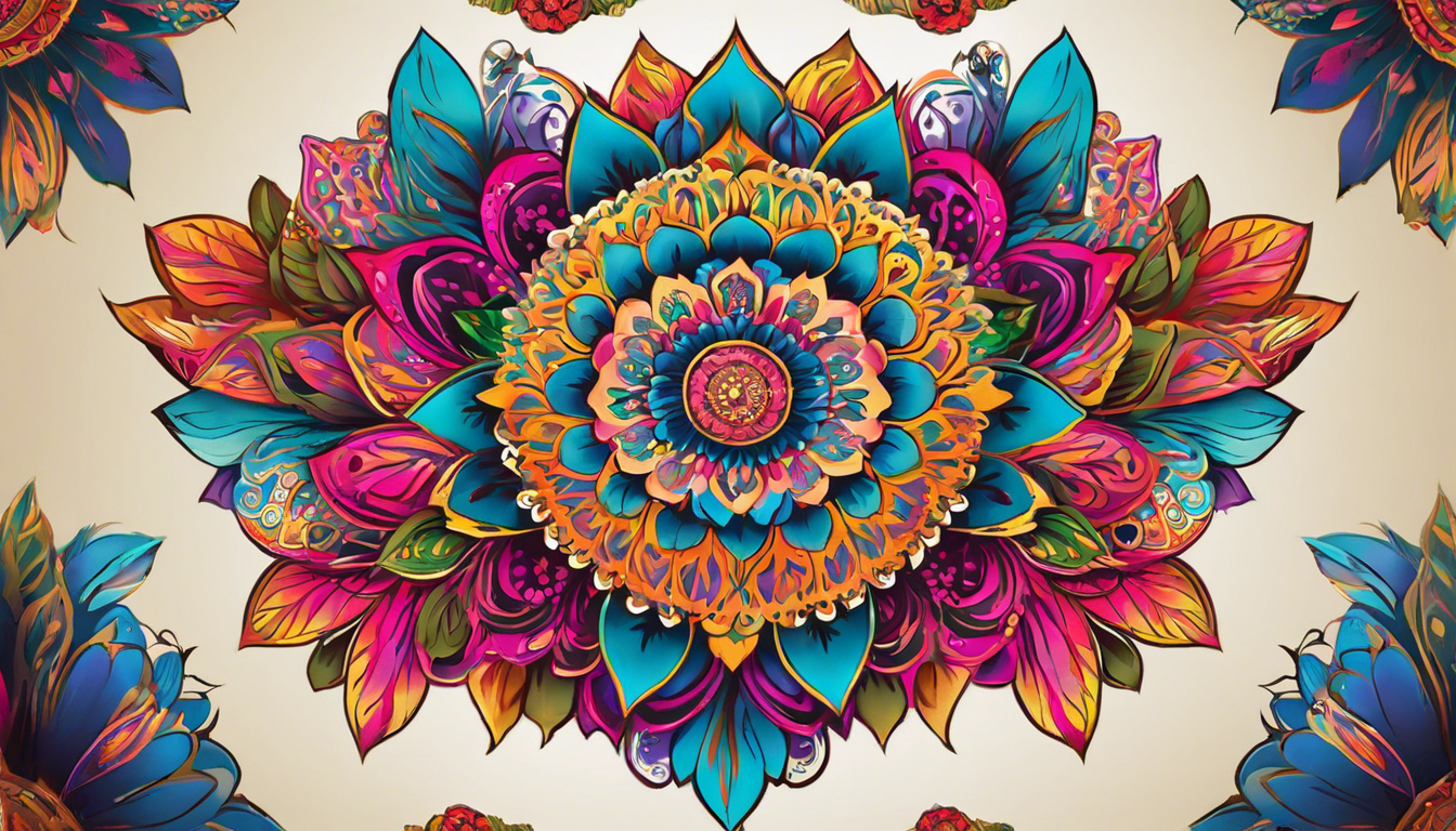 A vibrant tattoo image showcasing intricate and colorful mandalas, perfectly suited for women seeking striking body art