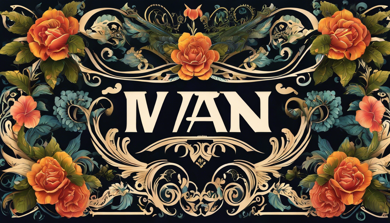 A stunning tattoo design featuring the name 'Ivan' in unique patterns