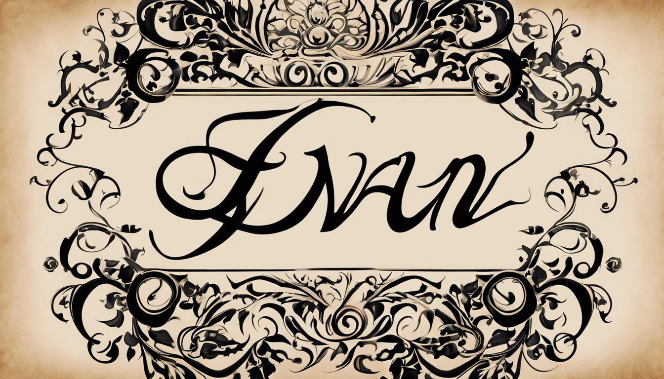 A visually stunning tattoo design featuring the name 'Ivan' in cursive style