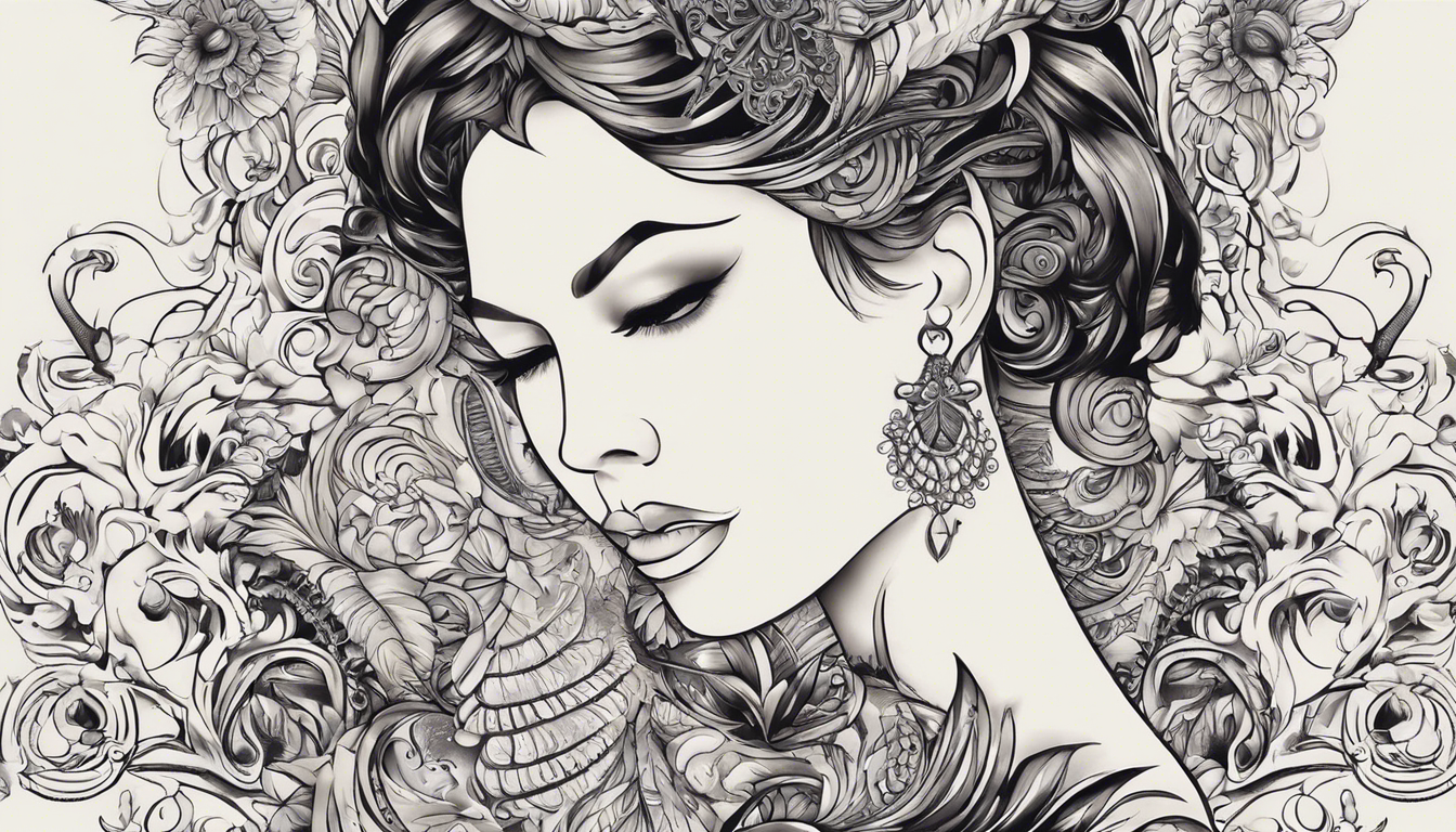 A tattoo image for an article on "Discreet Neck Tattoo Patterns for Women