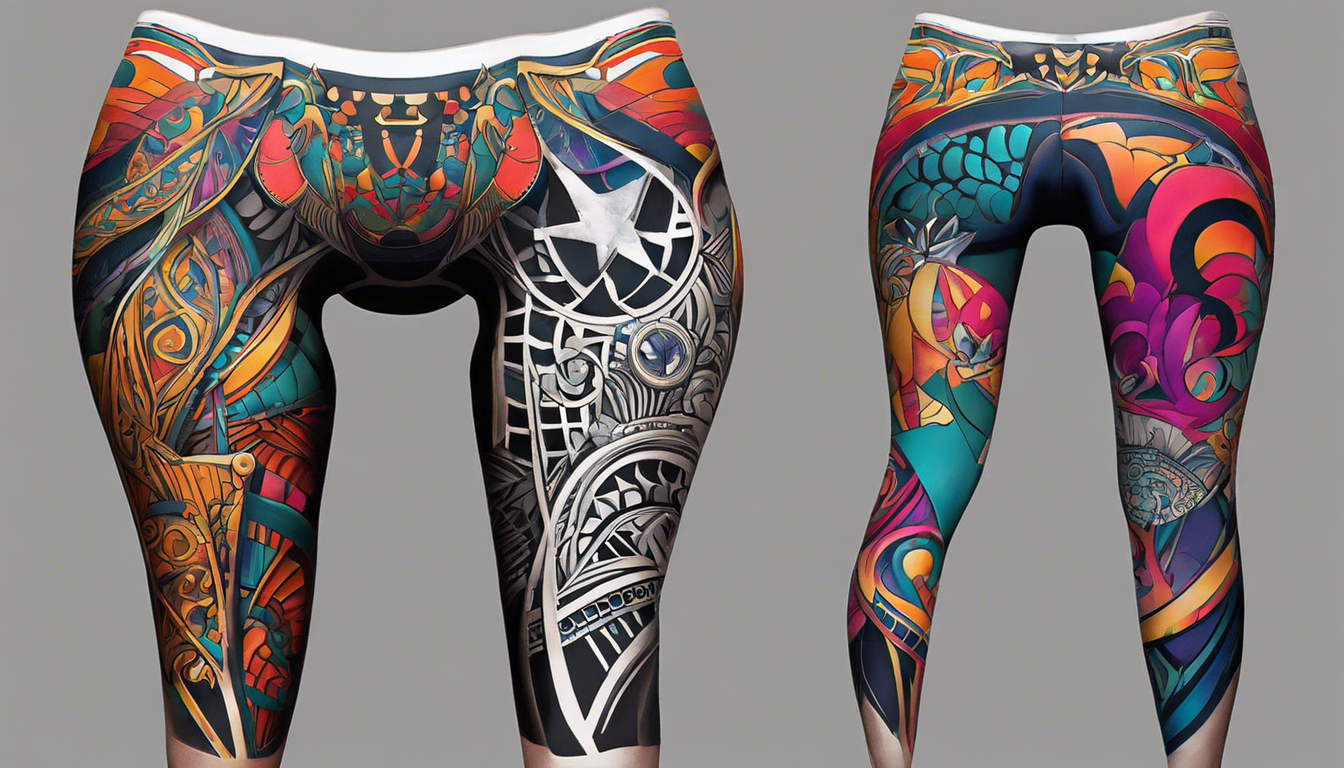 An abstract marvel tattoo showcasing intricate patterns and mesmerizing details for women's legs