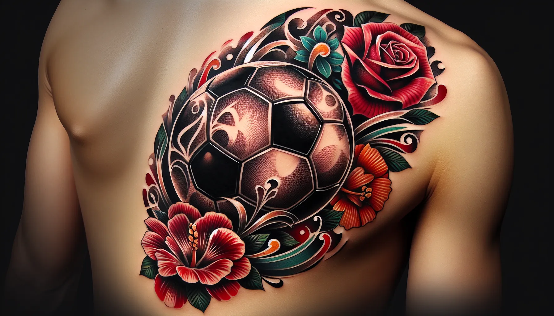 Balon de futbol floral y 'Ama el juego'