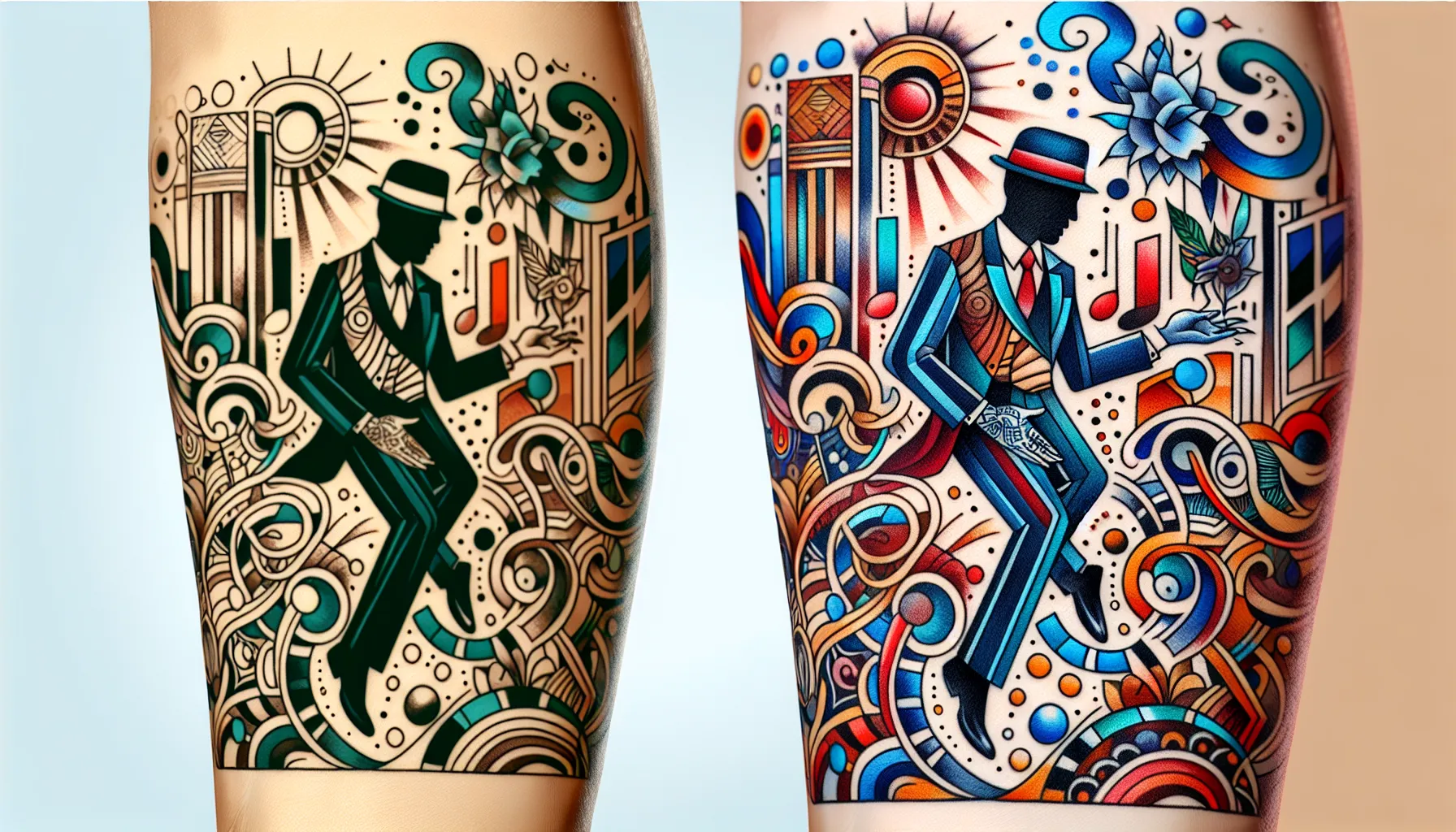 Diseno de tatuaje de baile jazz