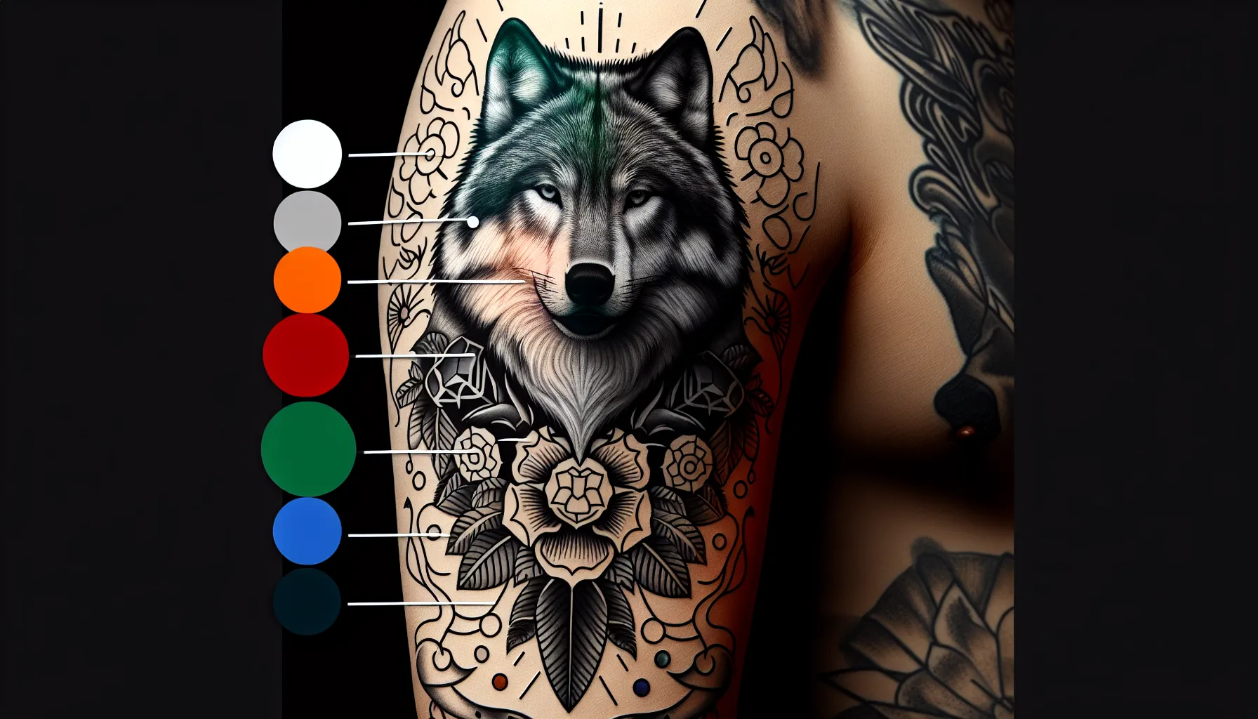 Diseno de tatuaje de lobo