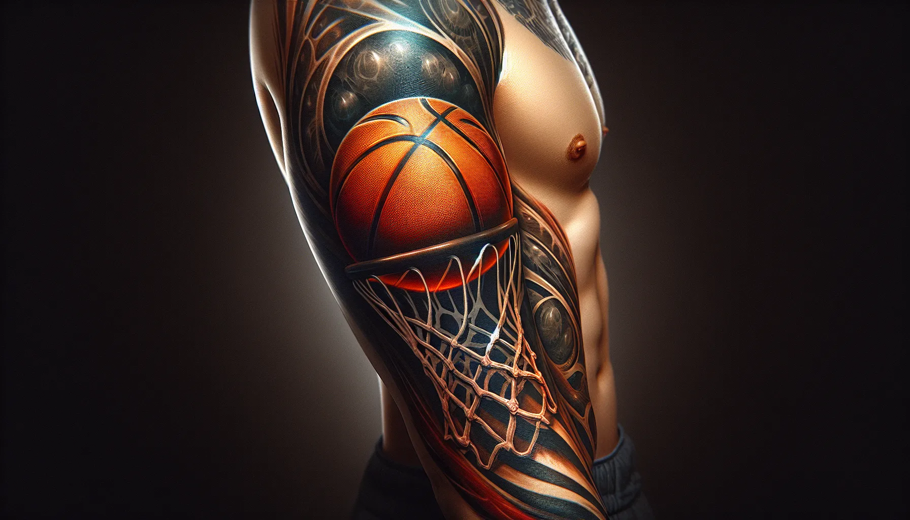 Diseno realista de retrato de baloncesto