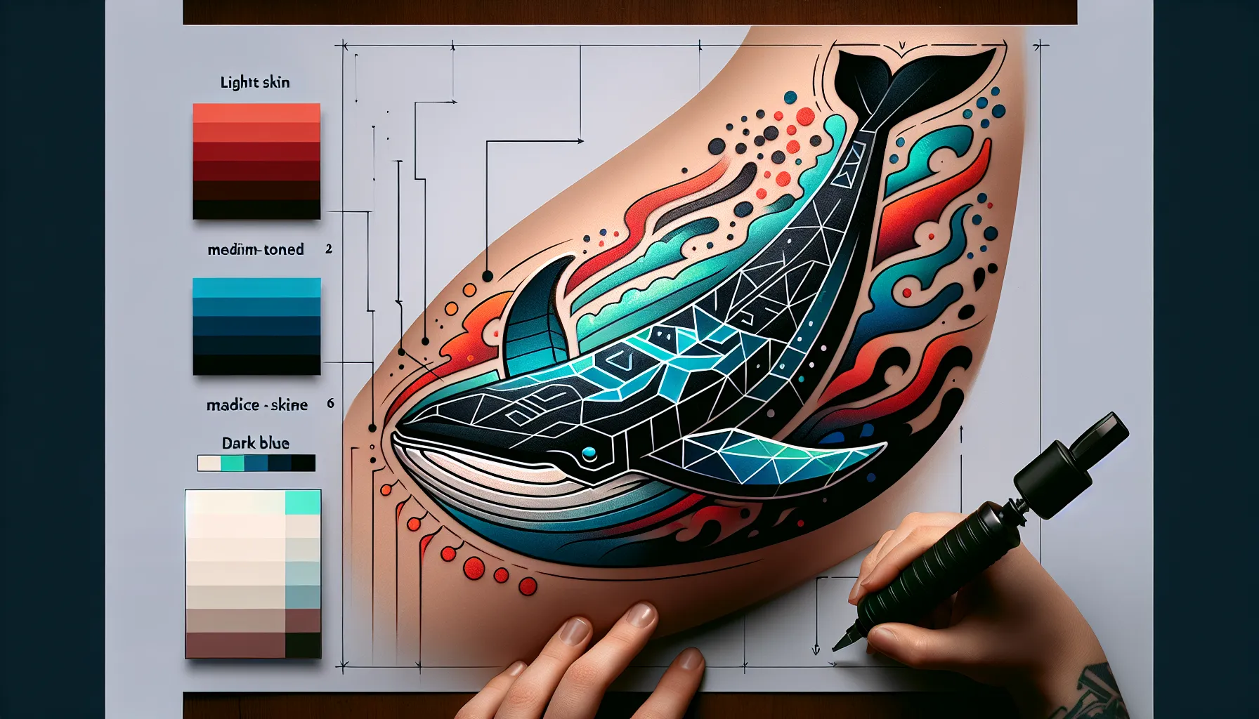 Inspiracion para tatuaje de ballena geometrica