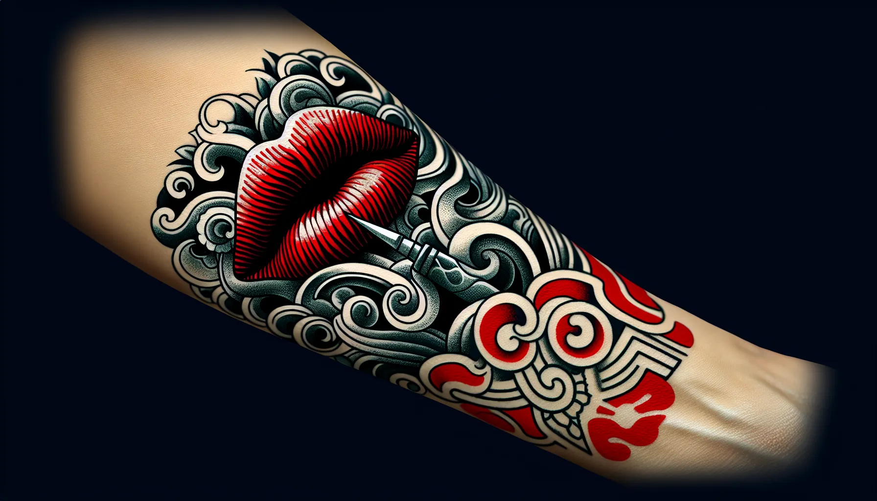 8 Diseños de tatuajes con besos en el pecho para hombres - TatuajePedia