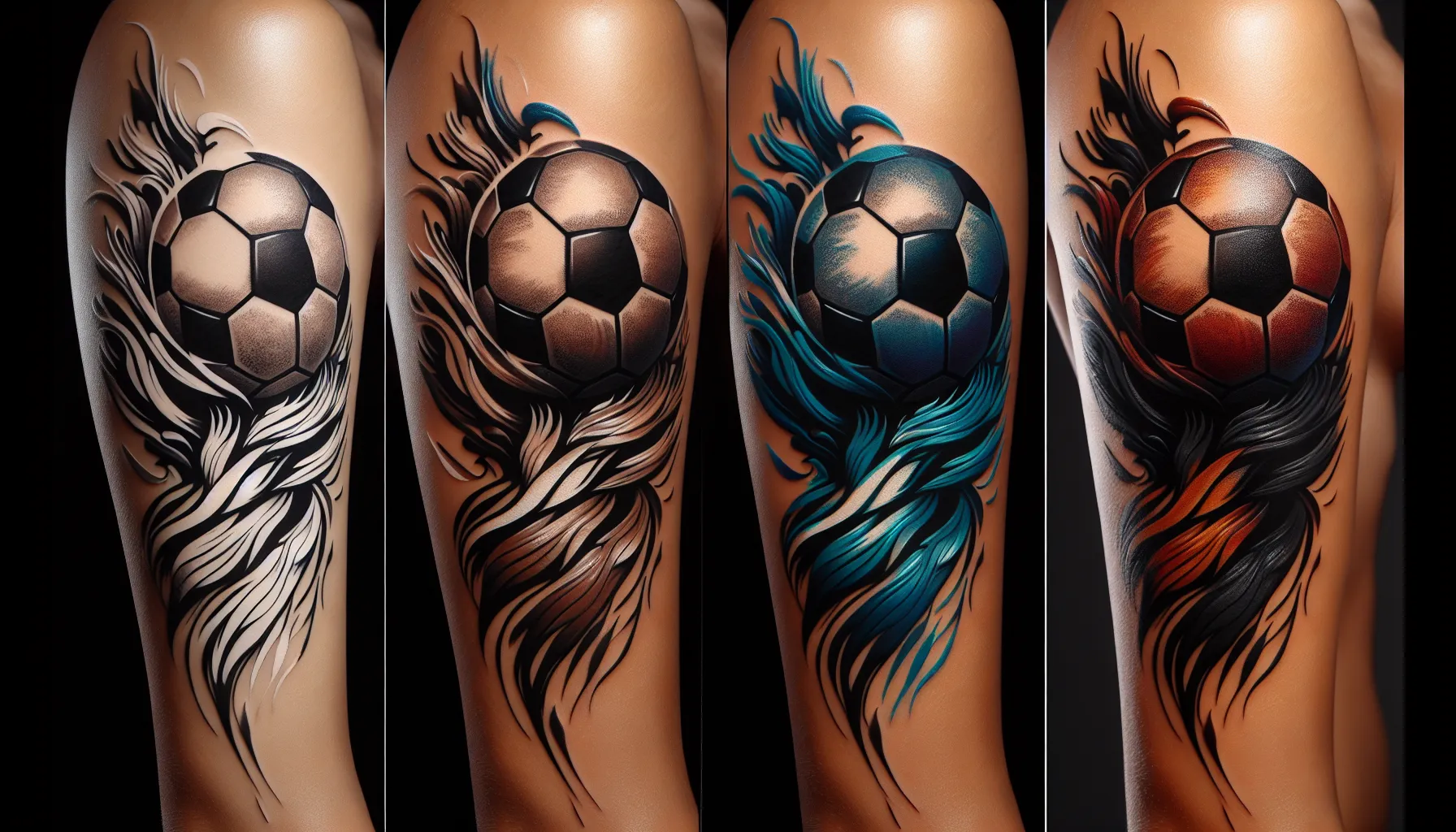 Tatuaje de arte abstracto de balon de futbol