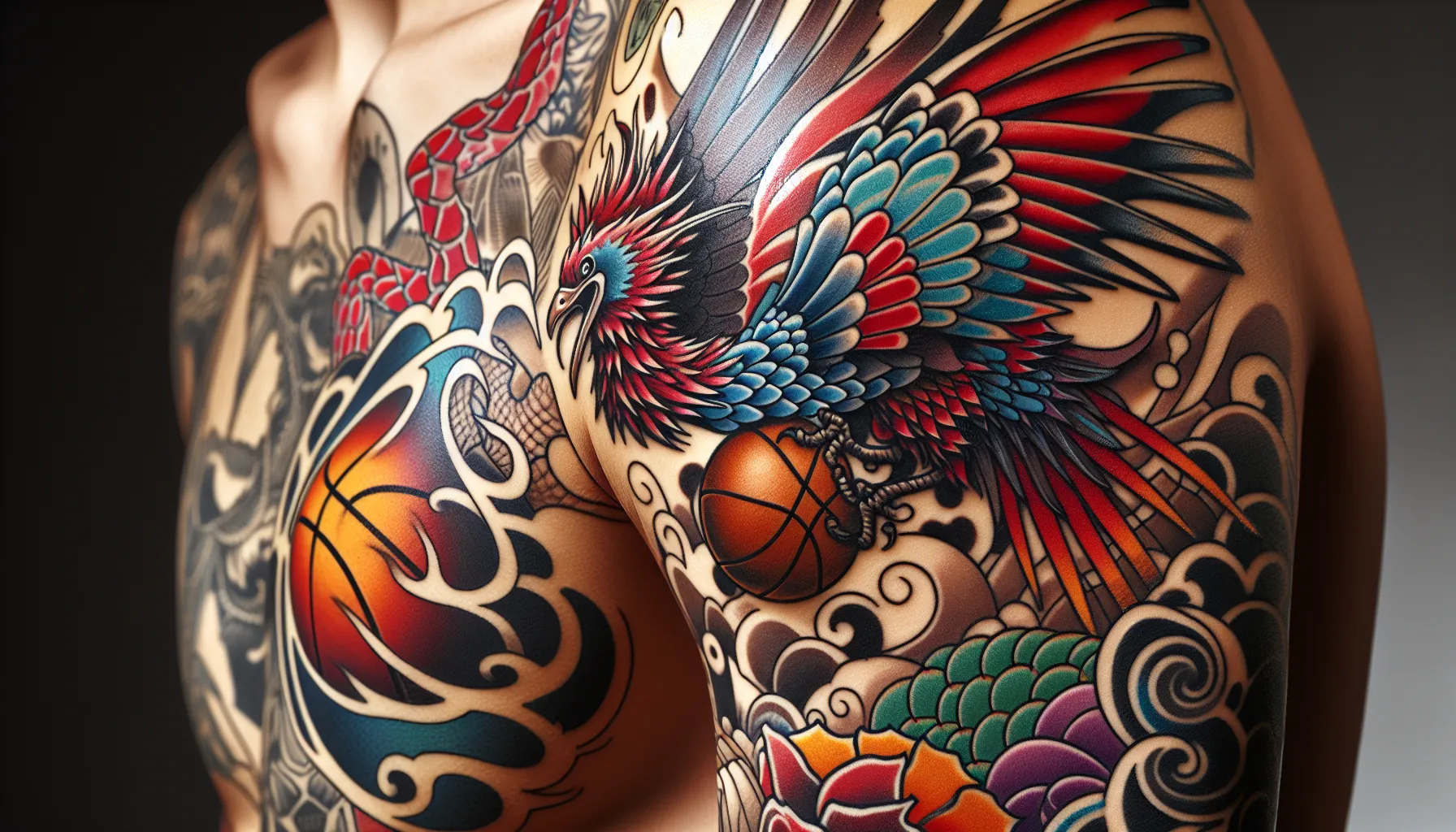 Tatuaje de baloncesto en 3D