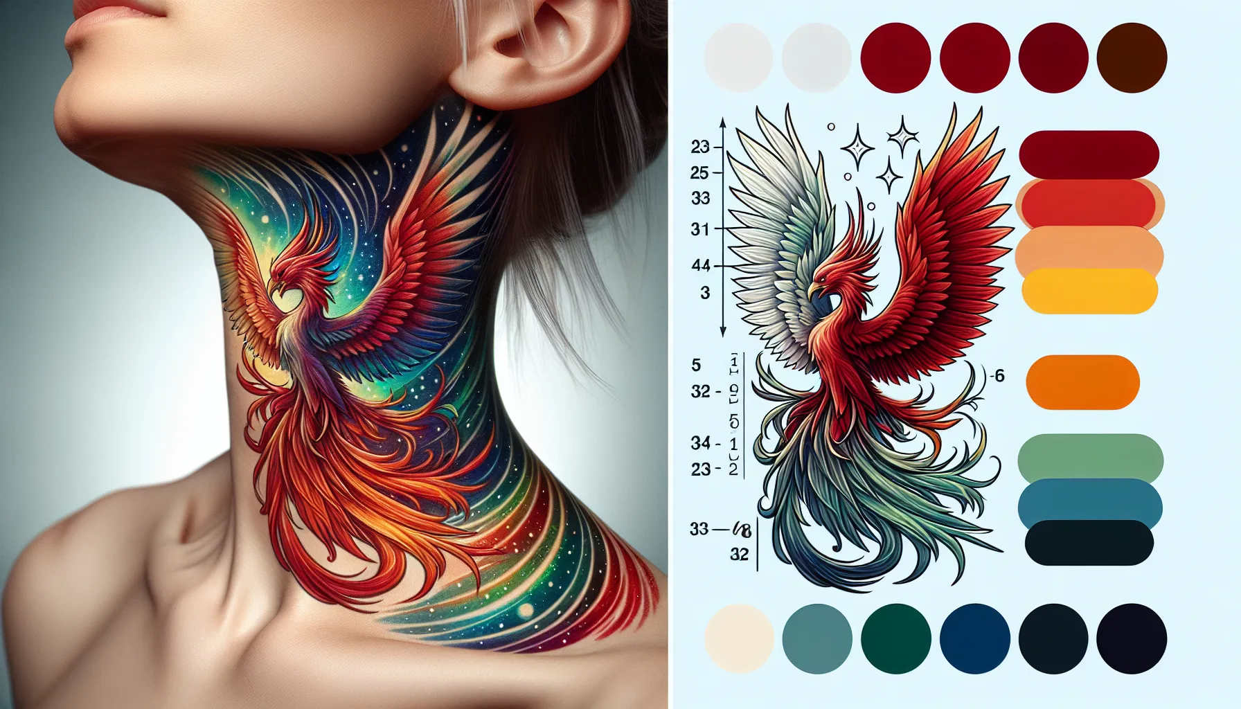 7 Diseños de Tatuajes de Fénix en el Cuello - TatuajePedia