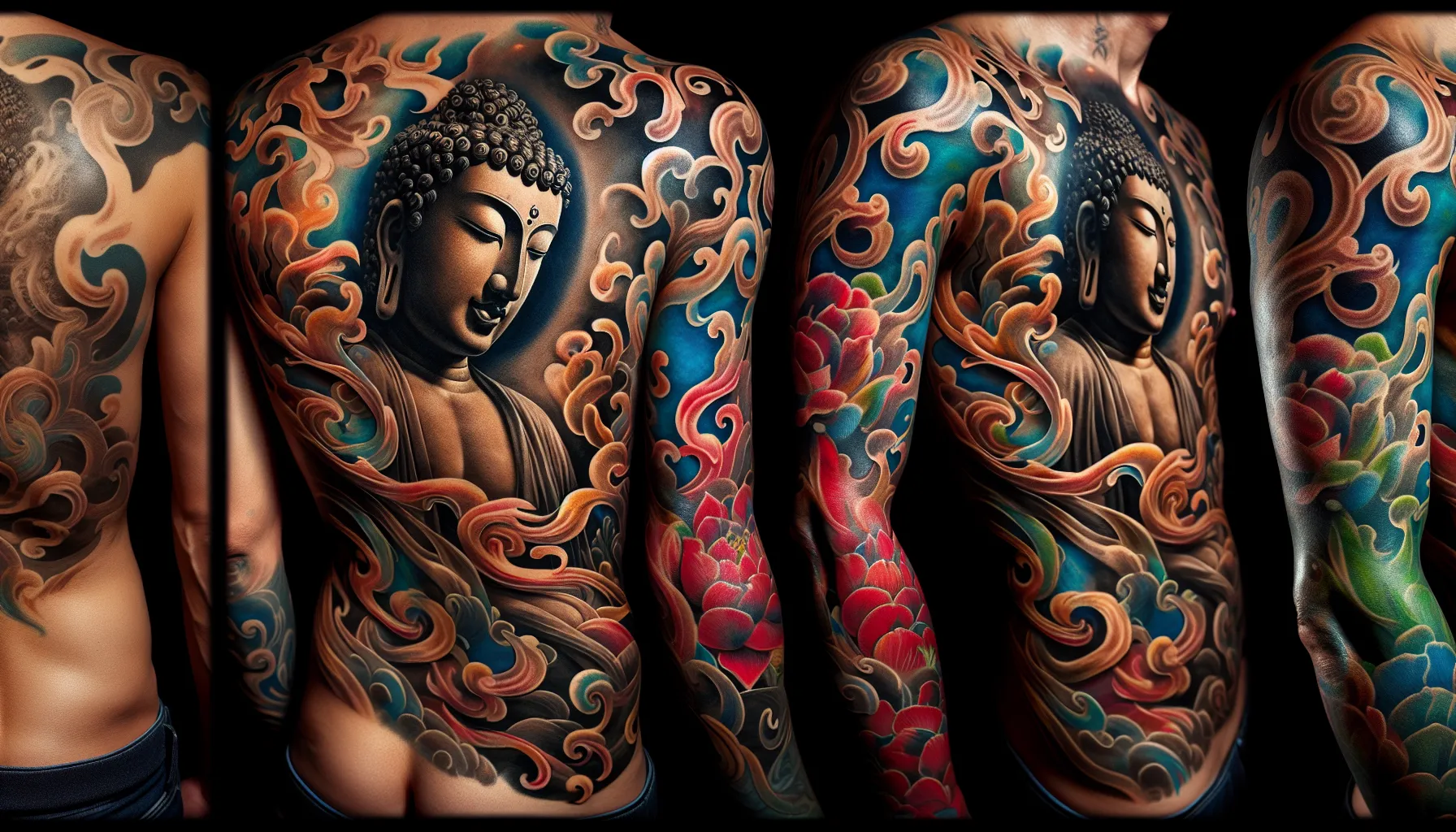 Tatuaje de retrato de Buda consciente