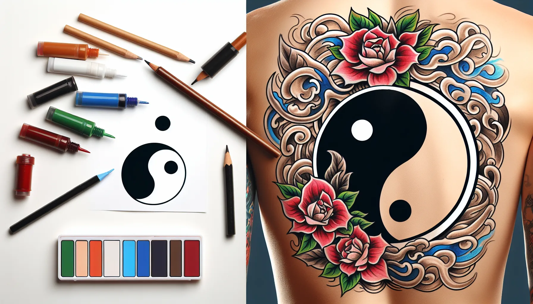 Tatuaje del simbolo Yin y Yang